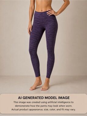 Tuff Athletics Stretch Legging Multi color Size S Purple Gray